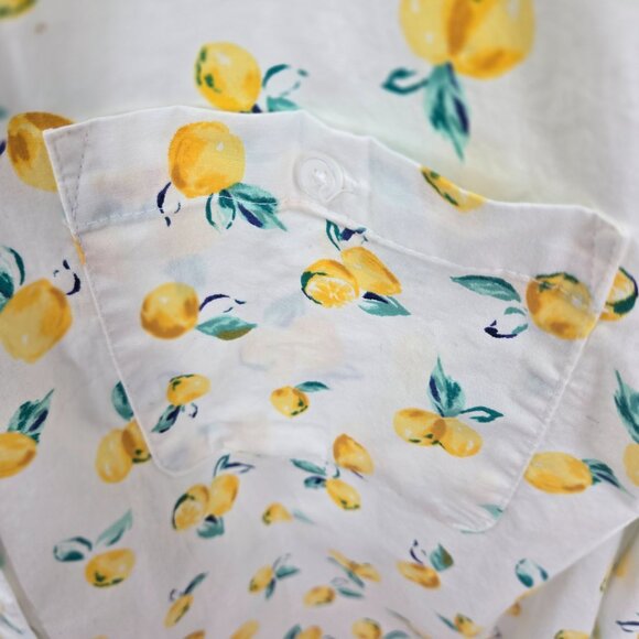 Croft and Barrow White Lemon Button Down Roll Tab Long Sleeved Shirt Size 1x - Picture 5 of 15